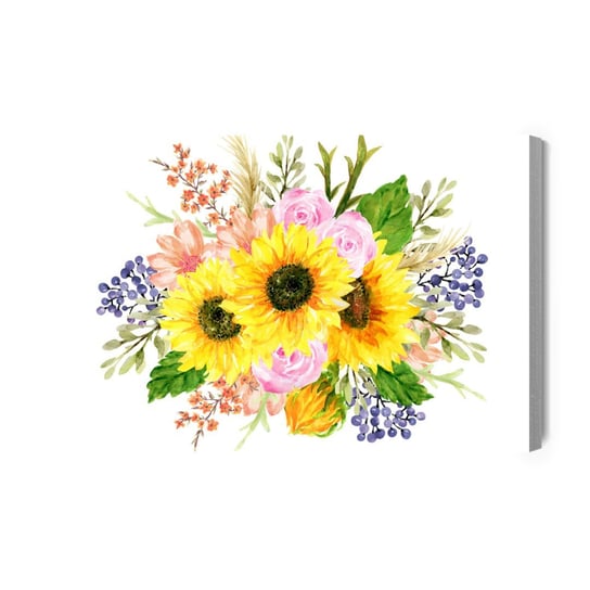 Obraz Na Płótnie Kwiatowa Kompozycja Jak Namalowana Akwarelą 100x70 Inna marka