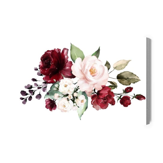 Obraz Na Płótnie Kwiaty I Liście Róż Jak Malowane 120x80 NC Inna marka