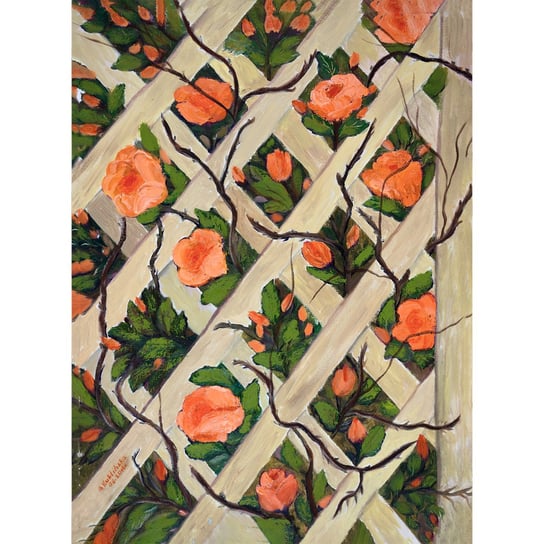 Obraz na płótnie: Kwiaty na kratce, 100x70 cm Art-Canvas
