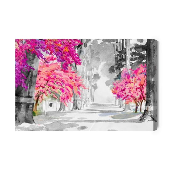 Obraz Na Płótnie Kwiaty Wiśni Malowane Akwarelą 120x80 Inna marka