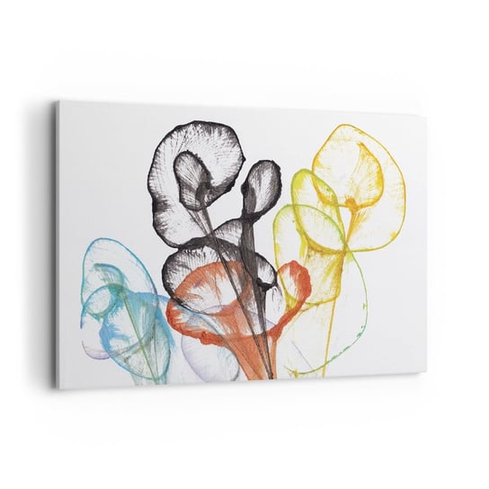 Obraz na płótnie - Kwiaty z duszą - 120x80cm - Kwiaty Abstrakcja Grafika - Nowoczesny obraz na ścianę do salonu do sypialni ARTTOR ARTTOR