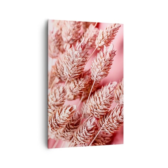 Obraz na płótnie - Kwietna kaskada w różu - 80x120cm - Suszone Kwiaty Bukiet Kwiatów Kwiaty - Nowoczesny obraz na ścianę do salonu do sypialni ARTTOR ARTTOR
