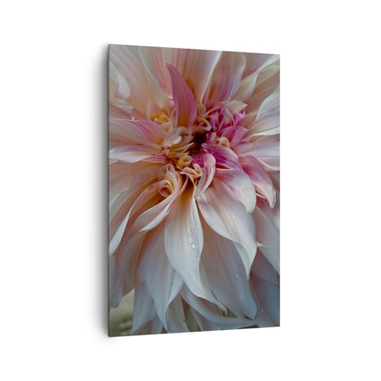 Obraz na płótnie - Kwitnąca świeżość - 80x120cm - Kwiat Dalia Roślina - Nowoczesny obraz na ścianę do salonu do sypialni ARTTOR ARTTOR