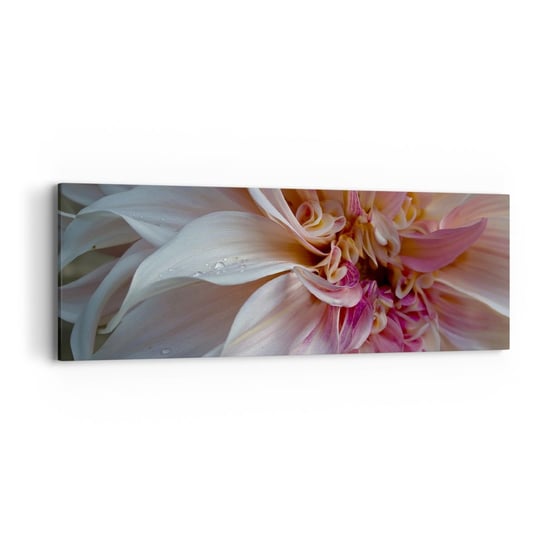Obraz na płótnie - Kwitnąca świeżość - 90x30cm - Kwiat Dalia Roślina - Nowoczesny Canvas obraz do salonu do sypialni ARTTOR ARTTOR