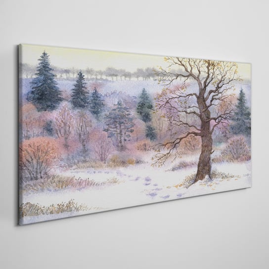 Obraz Na Płótnie Las zima śnieg przyroda 100x50 cm Coloray