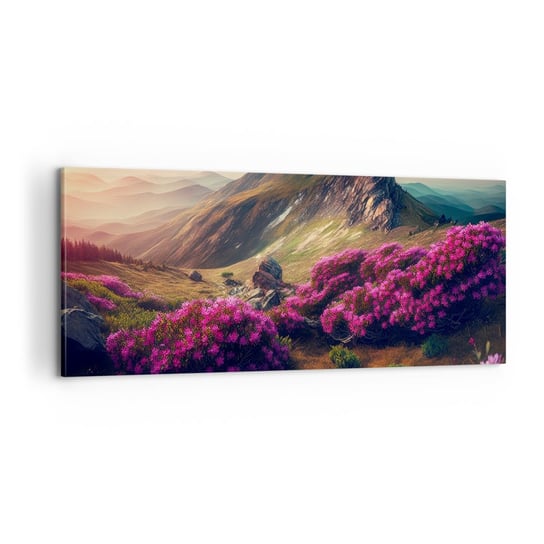 Obraz na płótnie - Lato w górach - 100x40cm - Krajobraz Natura Góry - Nowoczesny foto obraz w ramie do salonu do sypialni ARTTOR ARTTOR