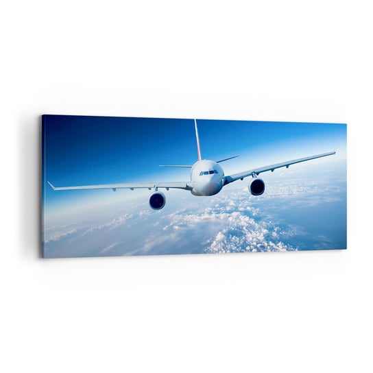 Obraz na płótnie - Lecę bo chę - 120x50cm - Samolot Pasażerski Lotnictwo Podróż - Nowoczesny obraz na ścianę do salonu do sypialni ARTTOR ARTTOR