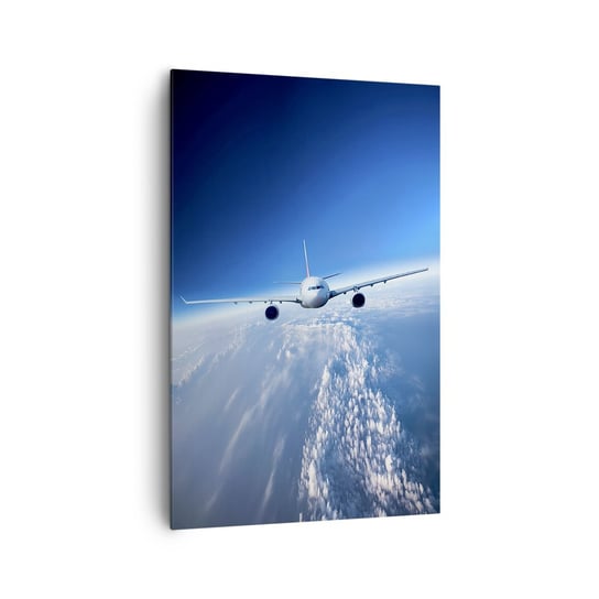 Obraz na płótnie - Lecę bo chę - 80x120cm - Samolot Pasażerski Lotnictwo Podróż - Nowoczesny obraz na ścianę do salonu do sypialni ARTTOR ARTTOR