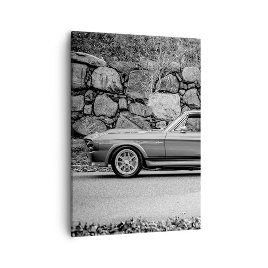 Obraz na płótnie - Legenda lat 60. - 50x70cm - Samochód Vintage Motoryzacja Samochód Sportowy - Nowoczesny Canvas obraz do salonu do sypialni ARTTOR ARTTOR