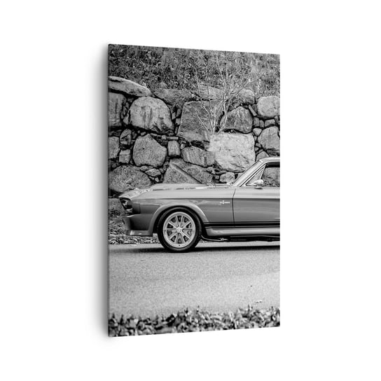 Obraz na płótnie - Legenda lat 60. - 80x120cm - Samochód Vintage Motoryzacja Samochód Sportowy - Nowoczesny obraz na ścianę do salonu do sypialni ARTTOR ARTTOR