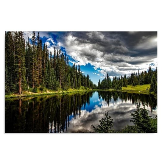 Obraz na płótnie, Leśne jezioro, 120x80 cm Feeby