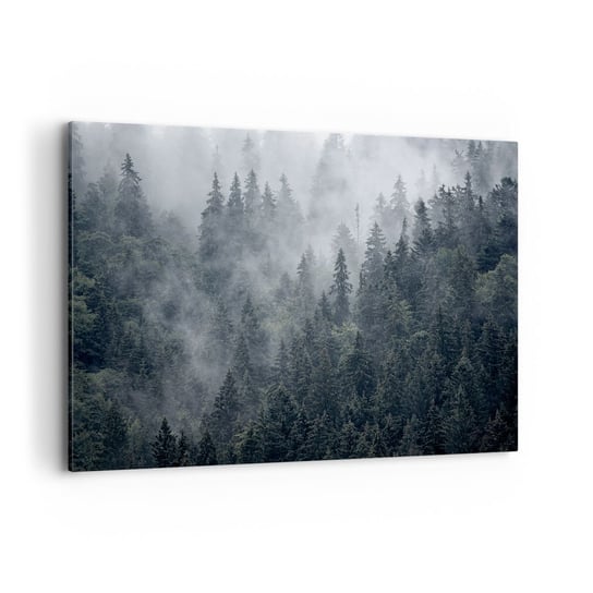Obraz na płótnie - Leśny świt - 100x70cm - Krajobraz Las Natura - Nowoczesny foto obraz w ramie do salonu do sypialni ARTTOR ARTTOR
