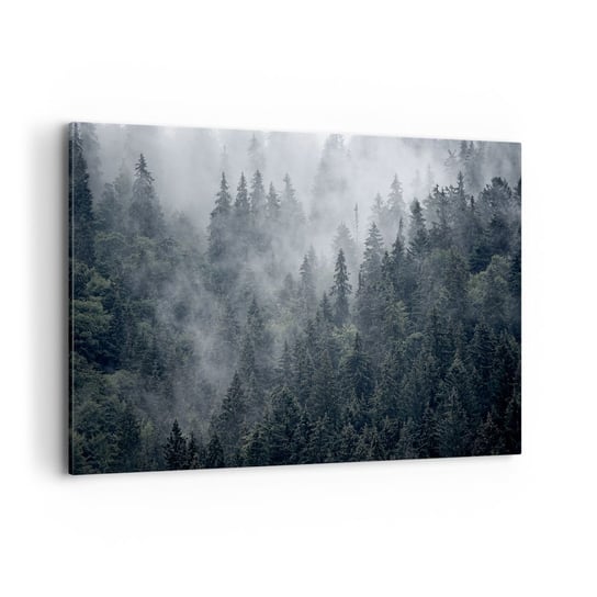 Obraz na płótnie - Leśny świt - 120x80cm - Krajobraz Las Natura - Nowoczesny obraz na ścianę do salonu do sypialni ARTTOR ARTTOR