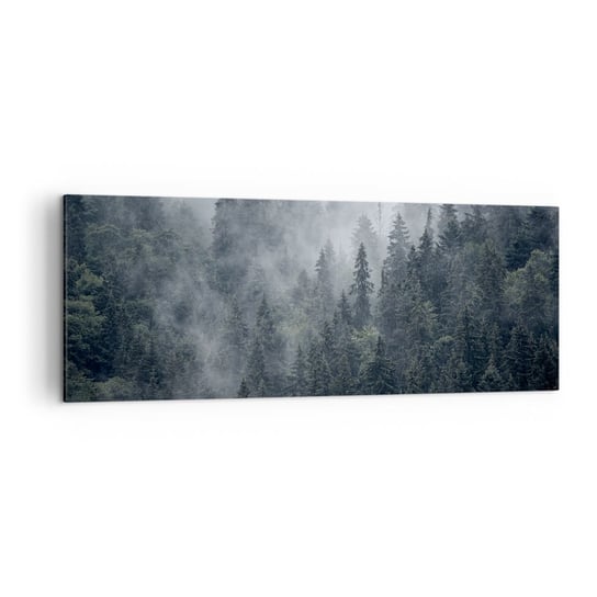 Obraz na płótnie - Leśny świt - 140x50cm - Krajobraz Las Natura - Nowoczesny Canvas obraz do salonu do sypialni ARTTOR ARTTOR