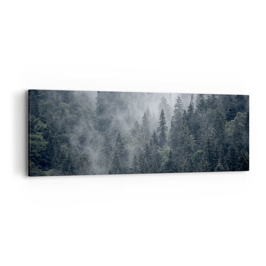 Obraz na płótnie - Leśny świt - 90x30cm - Krajobraz Las Natura - Nowoczesny Canvas obraz do salonu do sypialni ARTTOR ARTTOR