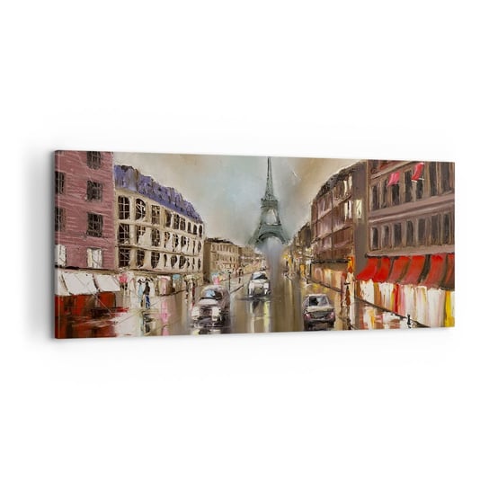 Obraz na płótnie - Liczy się tylko ona - 100x40cm - Wieża Eiffla Miasto Paryż - Nowoczesny foto obraz w ramie do salonu do sypialni ARTTOR ARTTOR