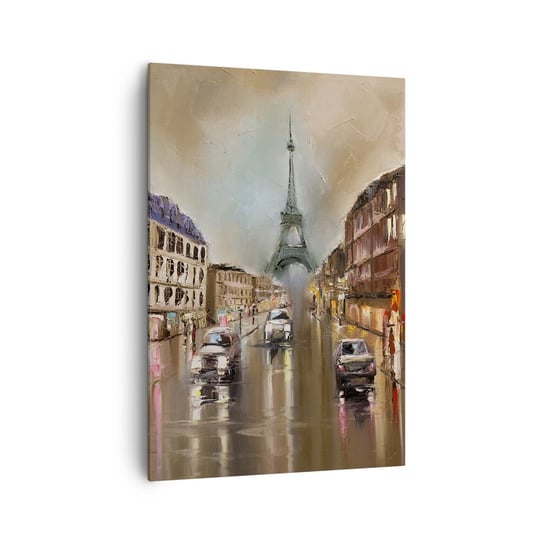 Obraz na płótnie - Liczy się tylko ona - 70x100cm - Wieża Eiffla Miasto Paryż - Nowoczesny foto obraz w ramie do salonu do sypialni ARTTOR ARTTOR