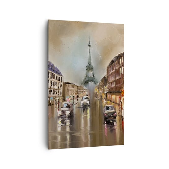 Obraz na płótnie - Liczy się tylko ona - 80x120cm - Wieża Eiffla Miasto Paryż - Nowoczesny obraz na ścianę do salonu do sypialni ARTTOR ARTTOR