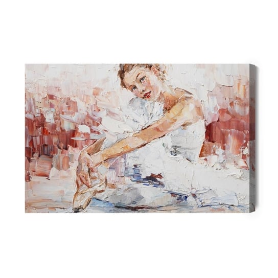 Obraz Na Płótnie Little Pretty Ballerina, Painted Expressively. Palette Knife Technique Of Oil Painting And Brush. 100x70 Inna marka