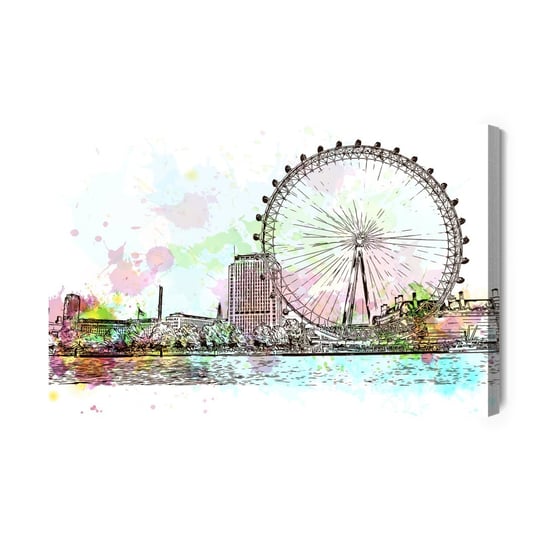 Obraz Na Płótnie London Eye Malowany Akwarelą 30x20 NC Inna marka
