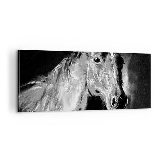 Obraz na płótnie - Lśnienie szlachetnej duszy - 100x40cm - Zwierzęta Koń Klacz - Nowoczesny foto obraz w ramie do salonu do sypialni ARTTOR ARTTOR