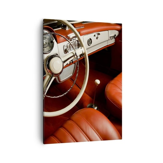 Obraz na płótnie - Luksus w stylu vintage - 50x70cm - Samochód Klasyk Motoryzacja - Nowoczesny Canvas obraz do salonu do sypialni ARTTOR ARTTOR