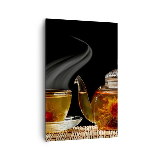 Obraz na płótnie - Magia i sztuka parzenia herbaty - 80x120cm - Herbata Dzbanek Do Herbaty Filiżanka Do Herbaty - Nowoczesny obraz na ścianę do salonu do sypialni ARTTOR ARTTOR