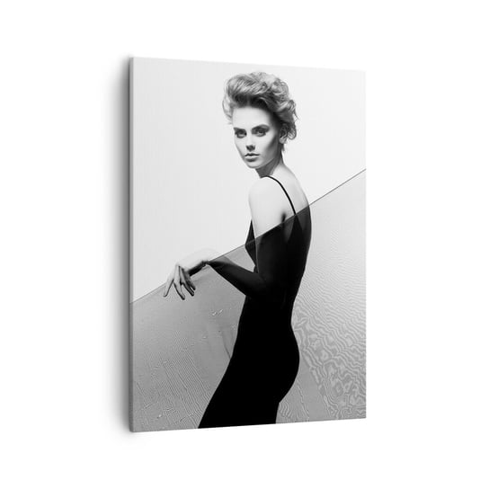 Obraz na płótnie - Magnetyczne spojrzenie - 50x70cm - Kobieta Moda Modelka - Nowoczesny Canvas obraz do salonu do sypialni ARTTOR ARTTOR