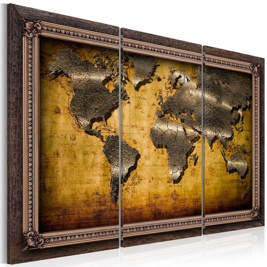 Obraz na płótnie malarskim: Mapa świata w ramce, 60x90 cm zakup.se