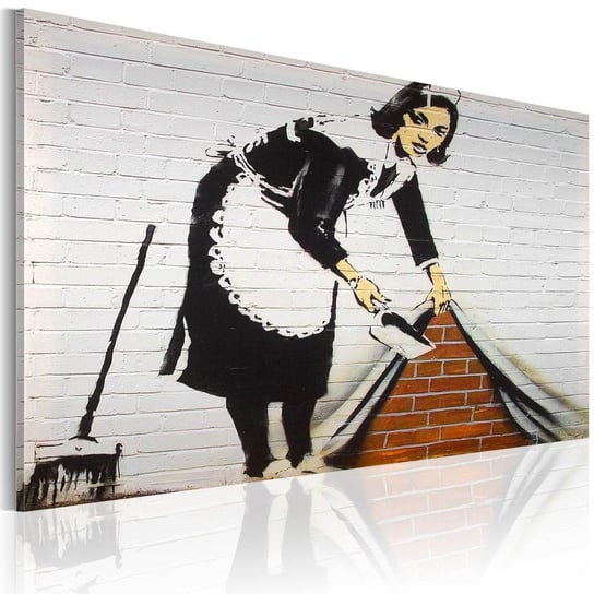 Obraz na płótnie malarskim: Sprzątaczka Banksy, 40x60 cm zakup.se