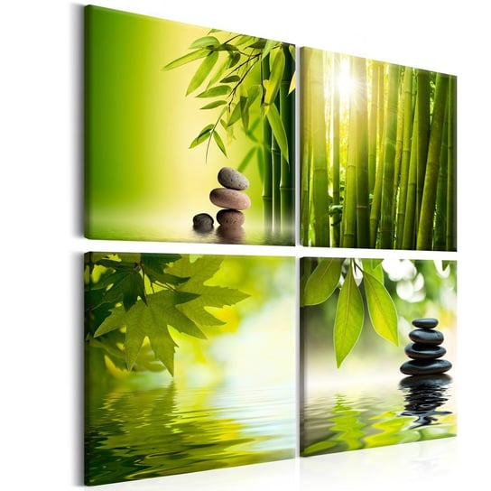 Obraz na płótnie malarskim: Zen, zielony bambus, 90x90 cm zakup.se