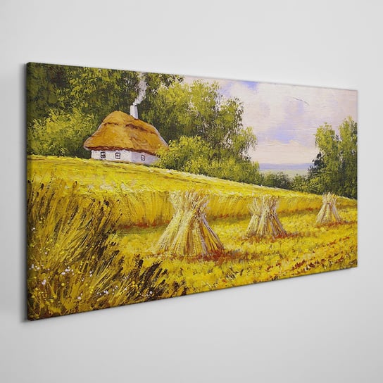 Obraz Na Płótnie Malarstwo chata wieś 100x50 cm Coloray