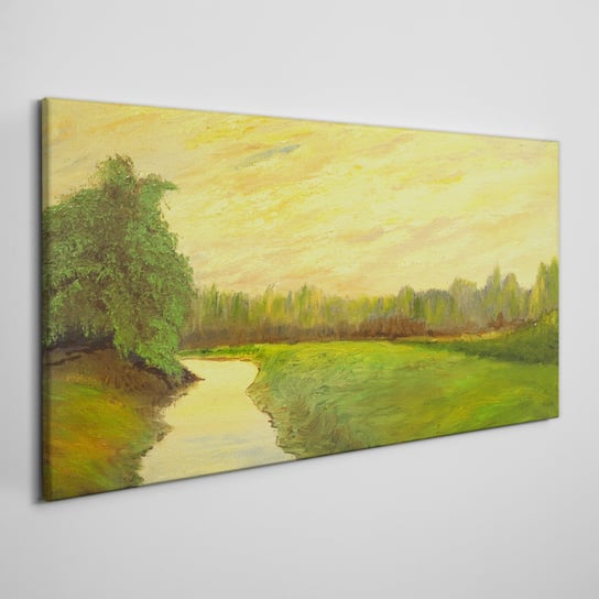 Obraz Na Płótnie Malarstwo rzeka przyroda 100x50 Coloray