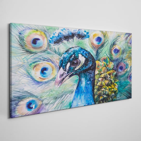 Obraz Na Płótnie Malarstwo zwierzę ptak paw 100x50 Coloray