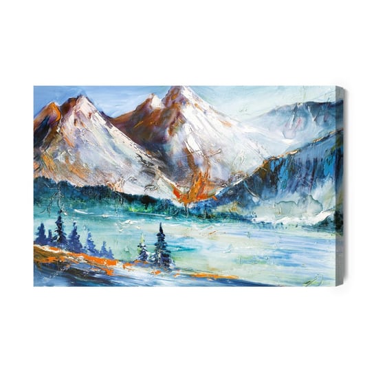 Obraz Na Płótnie Malowany Górski Pejzaż 30x20 Inna marka