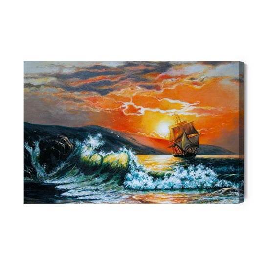 Obraz Na Płótnie Malownicze Morze I Zachód Słońca 40x30 NC Inna marka