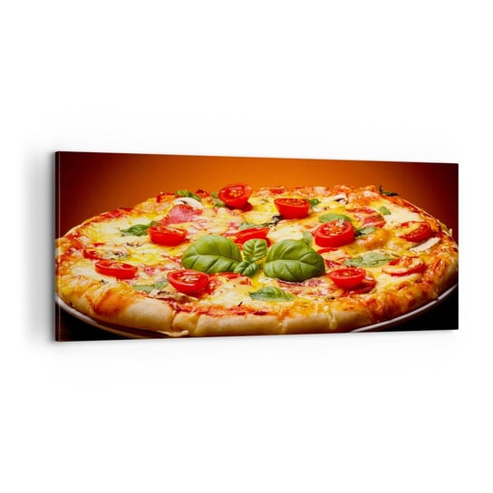 Obraz na płótnie - Mamma mia! - 100x40cm - Gastronomia Pizza Włochy - Nowoczesny foto obraz w ramie do salonu do sypialni ARTTOR ARTTOR