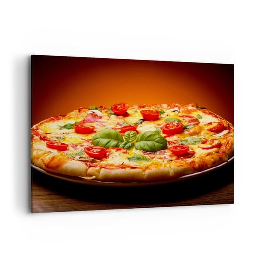 Obraz na płótnie - Mamma mia! - 100x70cm - Gastronomia Pizza Włochy - Nowoczesny foto obraz w ramie do salonu do sypialni ARTTOR ARTTOR
