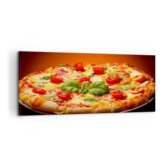 Obraz na płótnie - Mamma mia! - 120x50cm - Gastronomia Pizza Włochy - Nowoczesny obraz na ścianę do salonu do sypialni ARTTOR ARTTOR