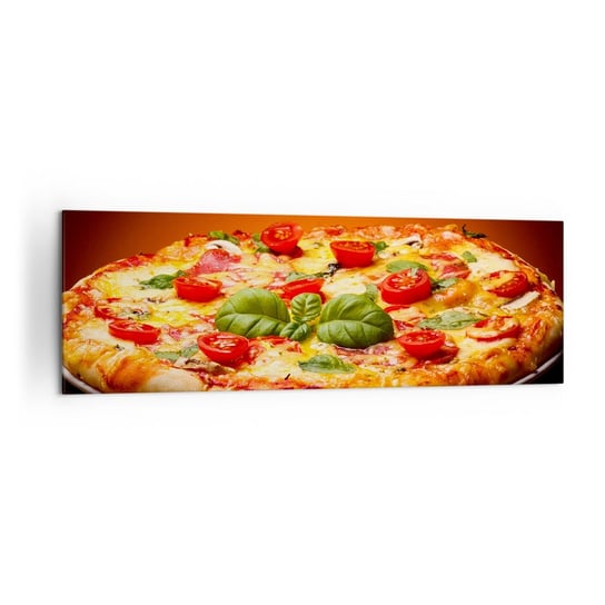 Obraz na płótnie - Mamma mia! - 160x50cm - Gastronomia Pizza Włochy - Nowoczesny foto obraz w ramie do salonu do sypialni ARTTOR ARTTOR