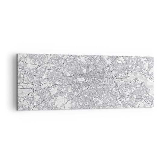 Obraz na płótnie - Mapa londyńskiego labiryntu - 140x50cm - Miasto Mapa Miasta Londyn - Nowoczesny Canvas obraz do salonu do sypialni ARTTOR ARTTOR