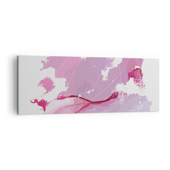 Obraz na płótnie - Mapa różowego świata - 140x50cm - Minimalizm Pastelowa Mapa - Nowoczesny Canvas obraz do salonu do sypialni ARTTOR ARTTOR