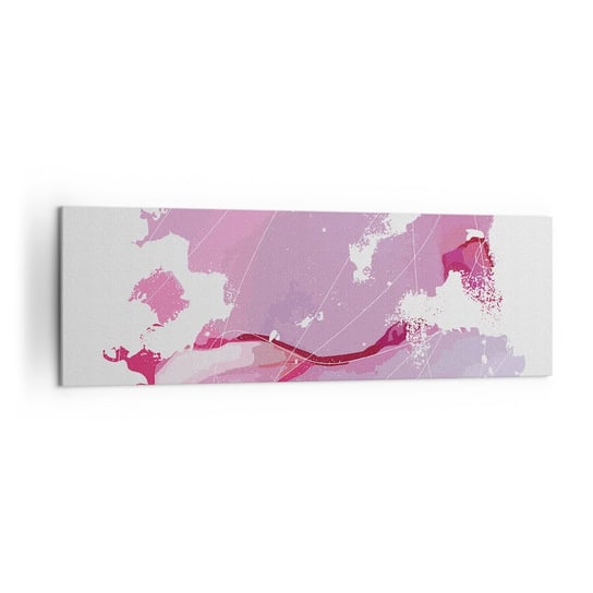 Obraz na płótnie - Mapa różowego świata - 160x50cm - Minimalizm Pastelowa Mapa - Nowoczesny foto obraz w ramie do salonu do sypialni ARTTOR ARTTOR