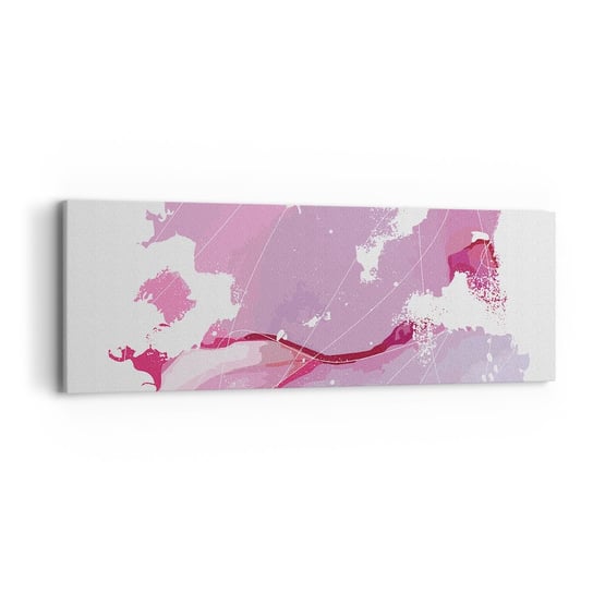 Obraz na płótnie - Mapa różowego świata - 90x30cm - Minimalizm Pastelowa Mapa - Nowoczesny Canvas obraz do salonu do sypialni ARTTOR ARTTOR