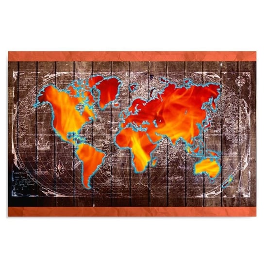 Obraz na płótnie, Mapa świata, 40x30 cm Feeby