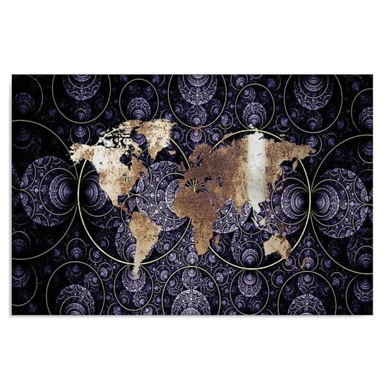 Obraz na płótnie, Mapa świata - abstrakcja, 100x70 cm Feeby