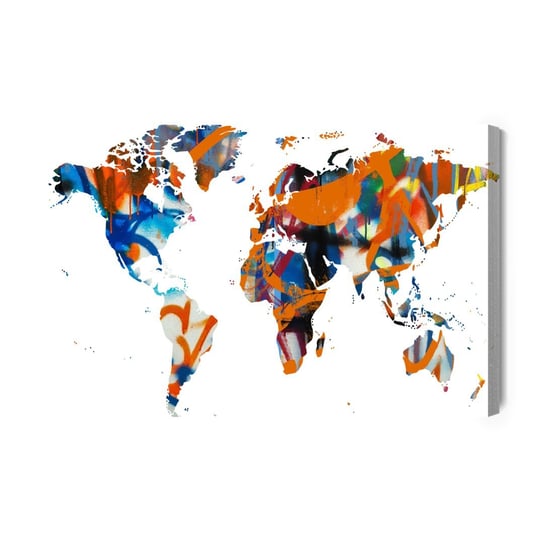 Obraz Na Płótnie Mapa Świata - Graffiti 40x30 Inna marka