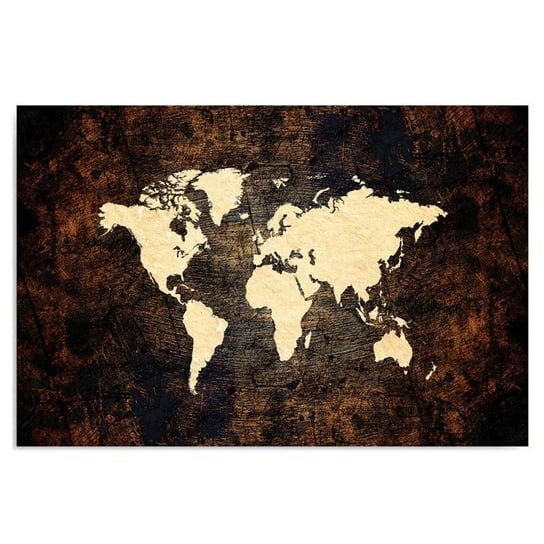 Obraz na płótnie, Mapa świata na deskach 2, 120x80 cm Feeby