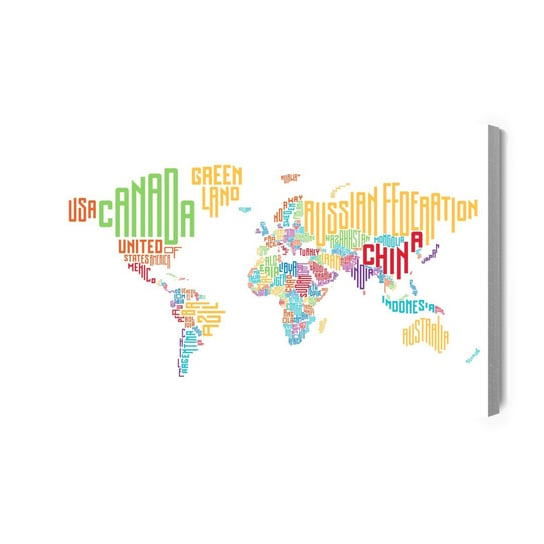 Obraz Na Płótnie Mapa Świata - Napisy 30x20 NC Inna marka