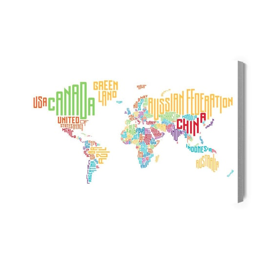 Obraz Na Płótnie Mapa Świata - Napisy 40x30 Inna marka